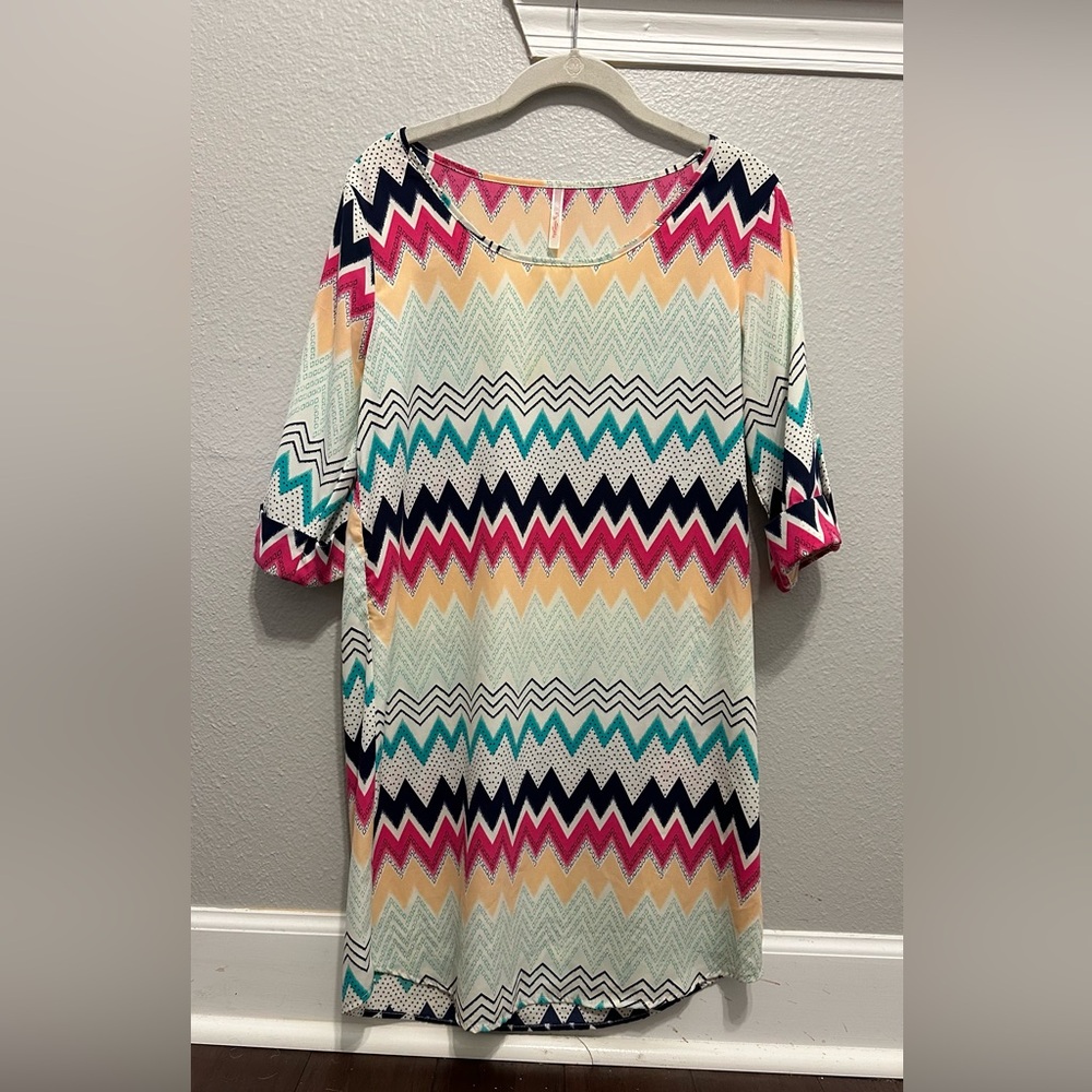 Printed shirt dress